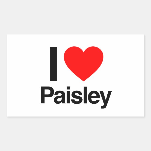 i love paisley rectangular sticker (Front)