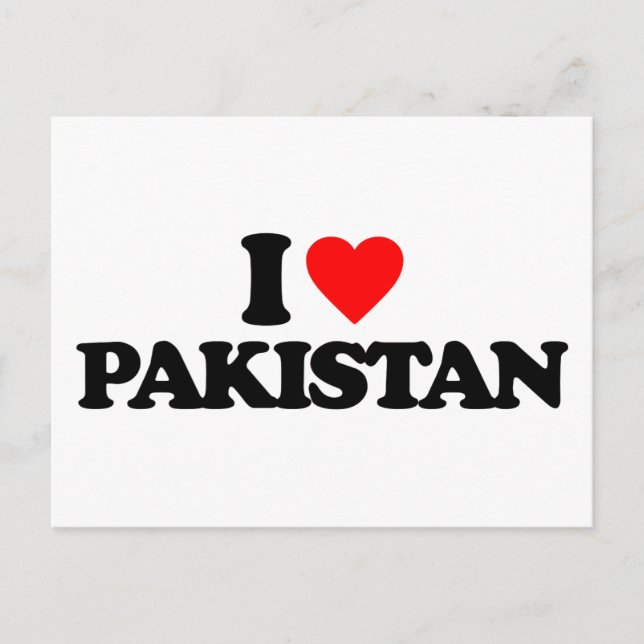 I LOVE PAKISTAN POSTCARD (Front)
