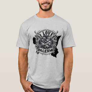 I Love Palermo Sicilia Tattoo Style Design T-Shirt