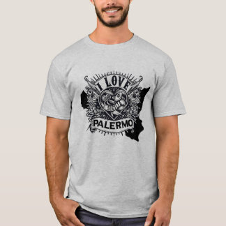 I Love Palermo Sicilia Tattoo Style Design T-Shirt