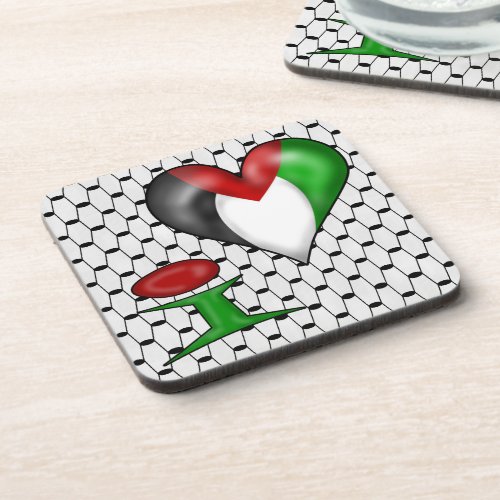 I love Palestine Beverage Coaster