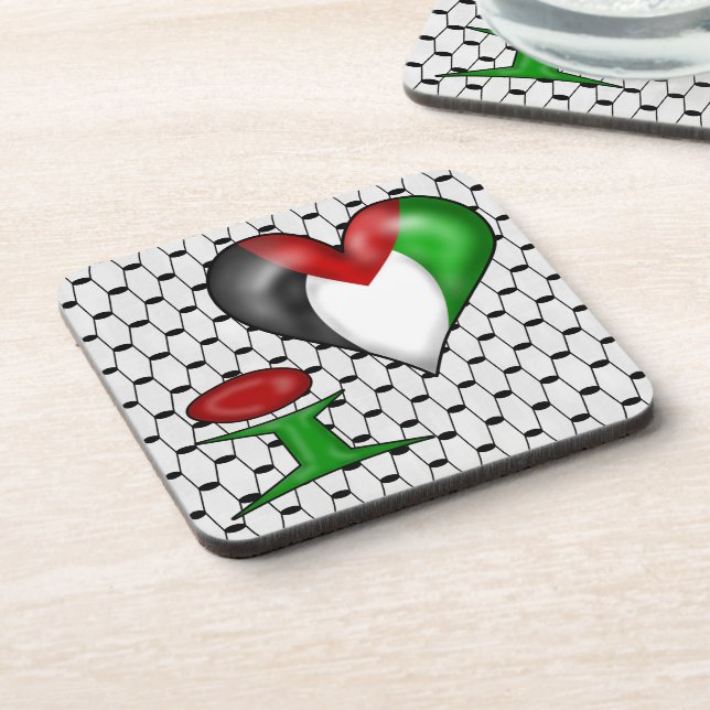 I love Palestine Beverage Coaster (Left Side)