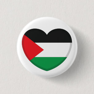 I Love Palestine Button Patriotic Palestinian Flag