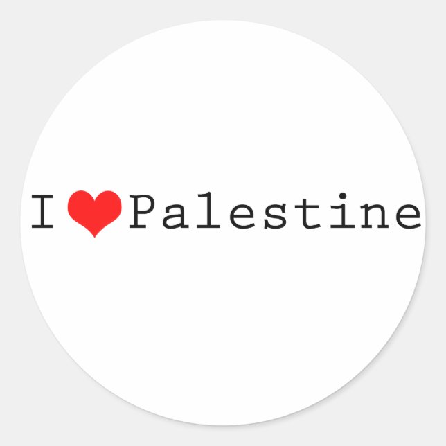 I love Palestine Classic Round Sticker (Front)