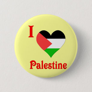 I Love Palestine Flag Pinback Button
