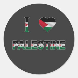 I Love Palestine Heart Flag Unity Freedom Classic Round Sticker