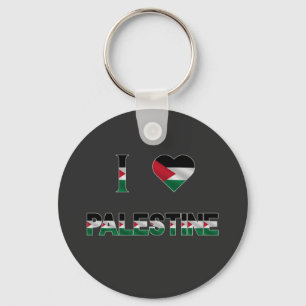 I Love Palestine Heart Flag Unity Freedom Keychain