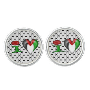 I love Palestine I Heart Palestine Cufflinks