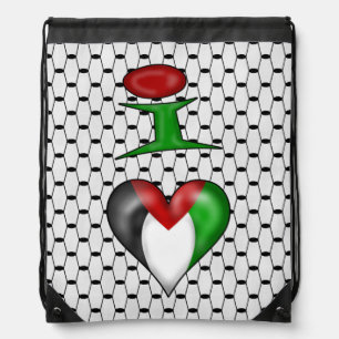 I love Palestine I Heart Palestine Drawstring Bag