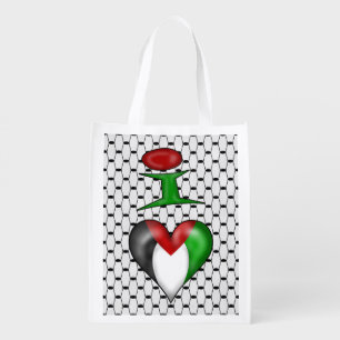 I love Palestine I Heart Palestine Grocery Bag