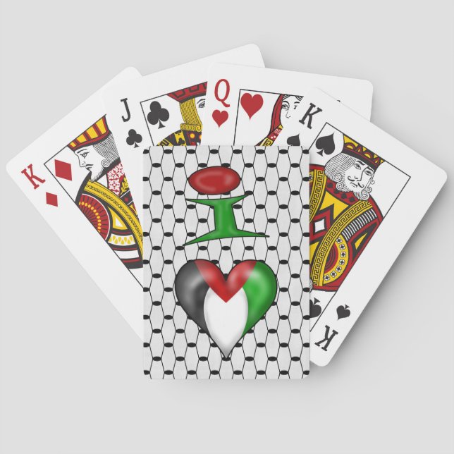 I love Palestine I Heart Palestine Poker Cards (Back)
