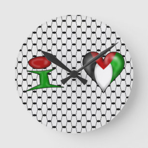 I love Palestine I Heart Palestine Round Clock