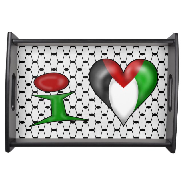 I love Palestine I Heart Palestine Serving Tray (Front)