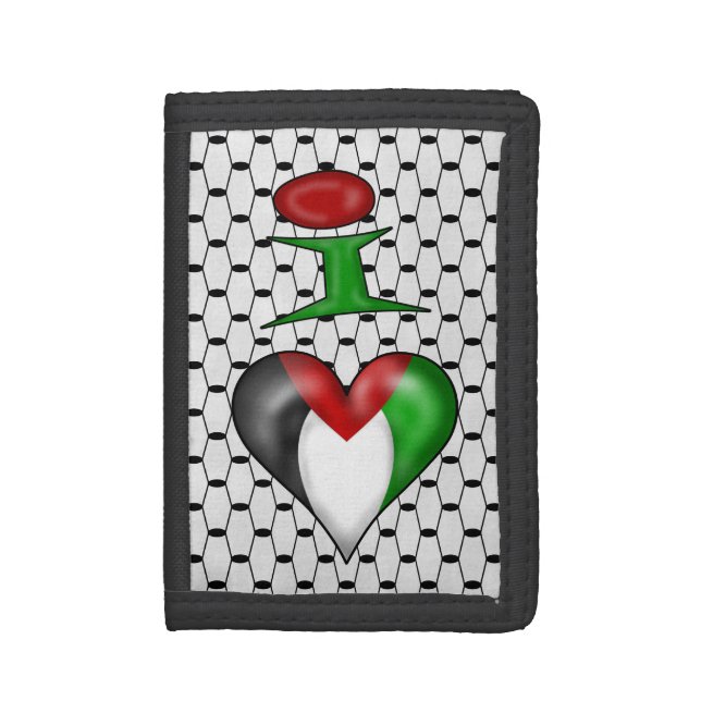 I love Palestine I Heart Palestine Trifold Wallet (Front Vertical)