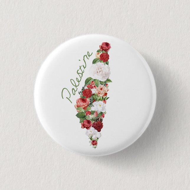 I Love Palestine My Homeland Palestinian Map Button (Front)