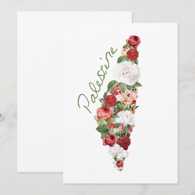 I Love Palestine My Homeland Palestinian Map  Invitation (Front/Back)