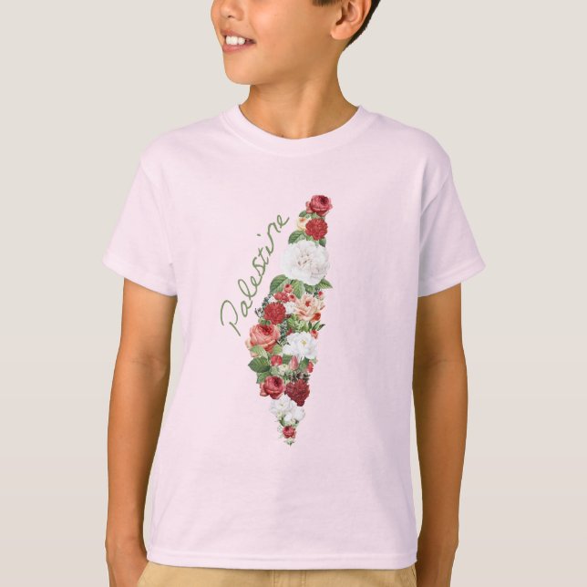 I Love Palestine My Homeland Palestinian Map T-Shirt (Front)