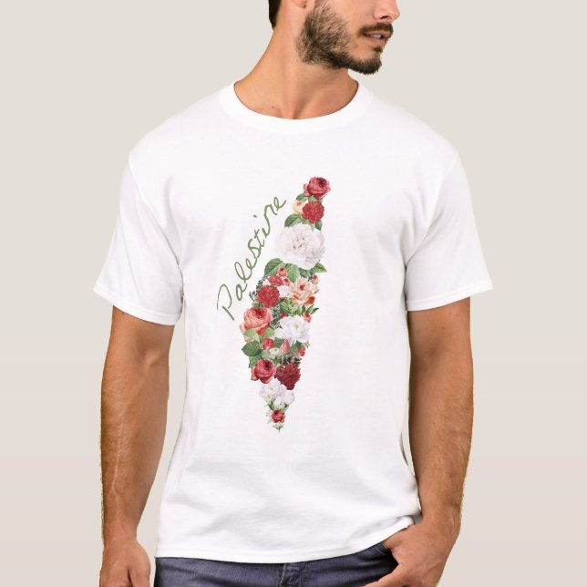I Love Palestine My Homeland Palestinian Map T-Shirt (Front)