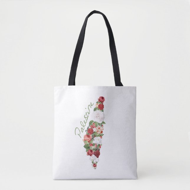 I Love Palestine My Homeland Palestinian Map Tote Bag (Front)