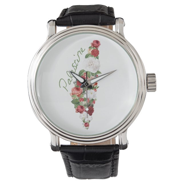 I Love Palestine My Homeland Palestinian Map  Watch (Front)