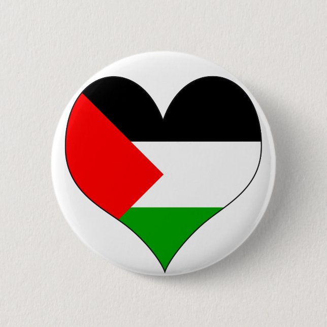 I Love Palestine Pinback Button (Front)
