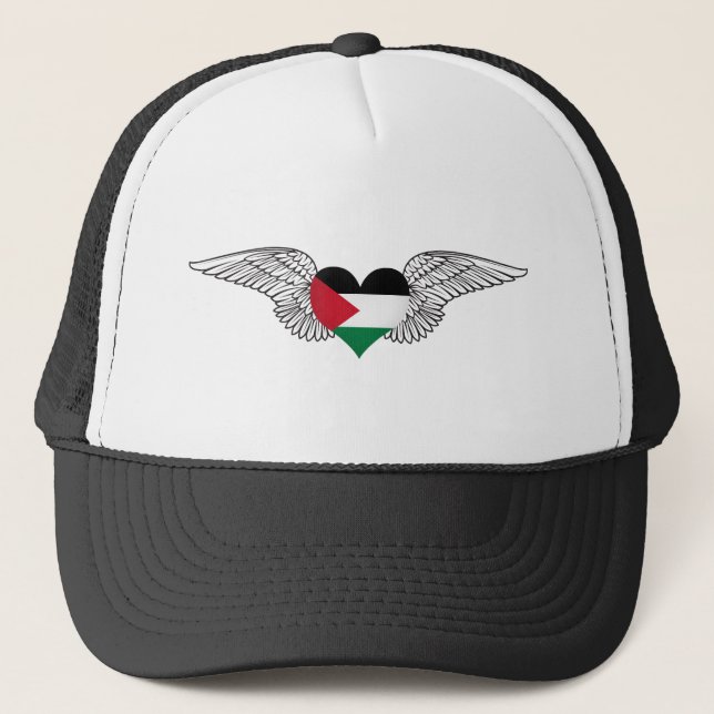 I Love Palestine -wings Trucker Hat (Front)