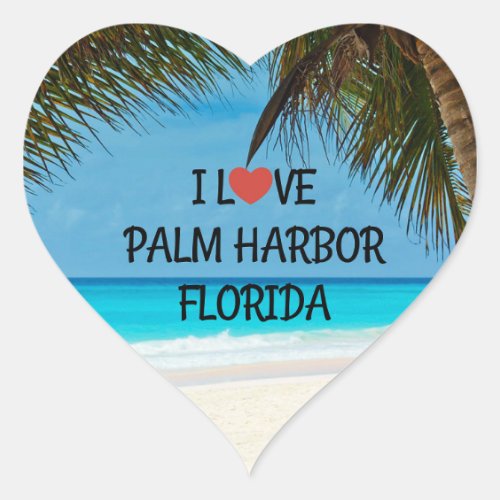 I Love Palm Harbor Florida Heart Sticker