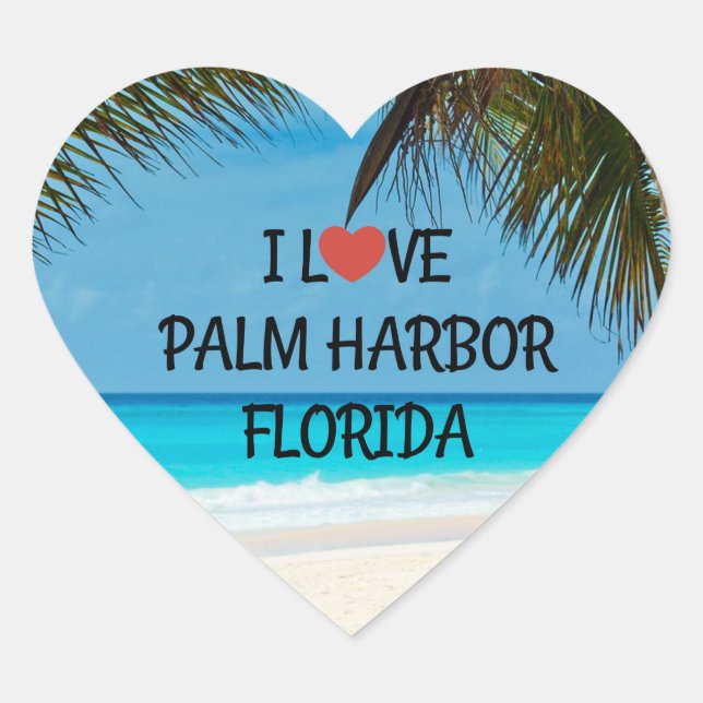 I Love Palm Harbor, Florida Heart Sticker (Front)