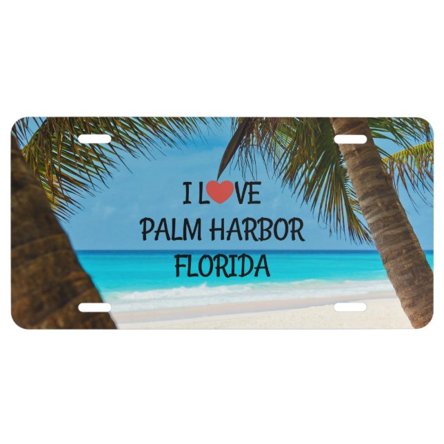 I Love Palm Harbor, Florida License Plate (Front)