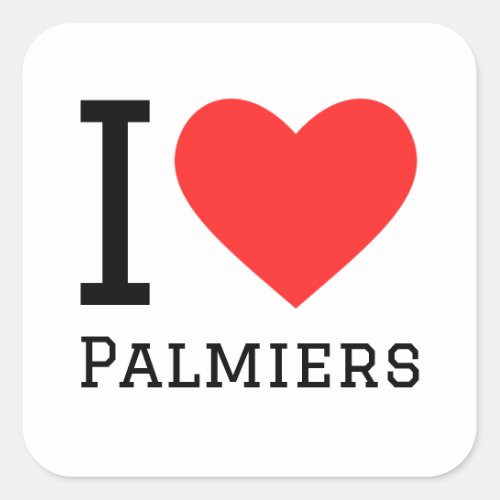 I love palmiers square sticker