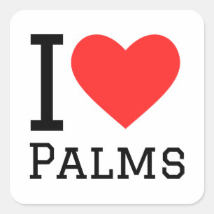 I love palms square sticker