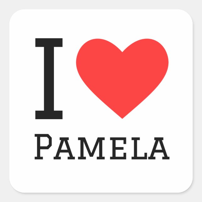 I love Pamela  Square Sticker (Front)
