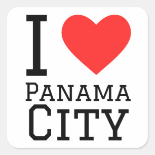 I love Panama City Square Sticker