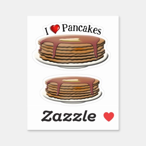 I Love Pancakes  Pancake Day Sticker