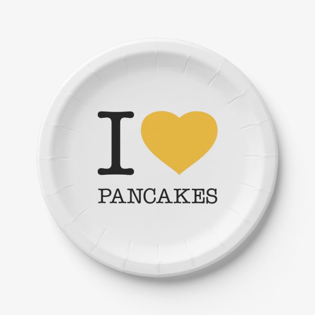I LOVE PANCAKES PAPER PLATES (Front)
