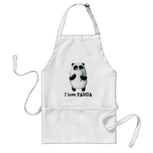 I love Panda Adult Apron