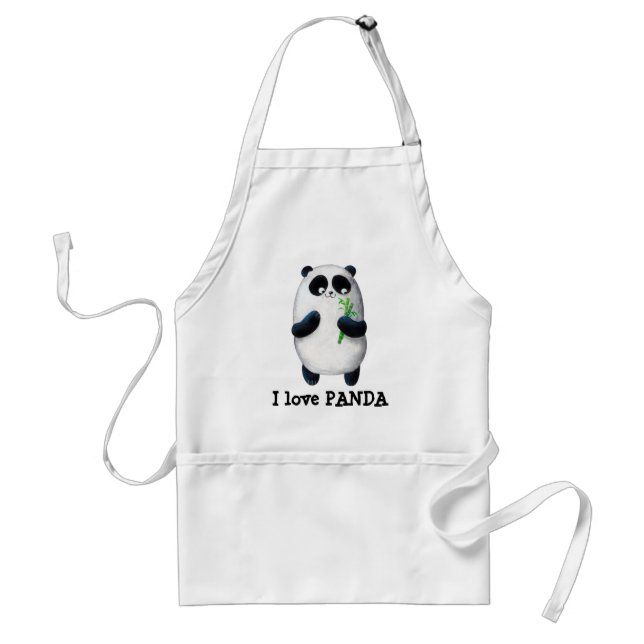 I love Panda Adult Apron (Front)