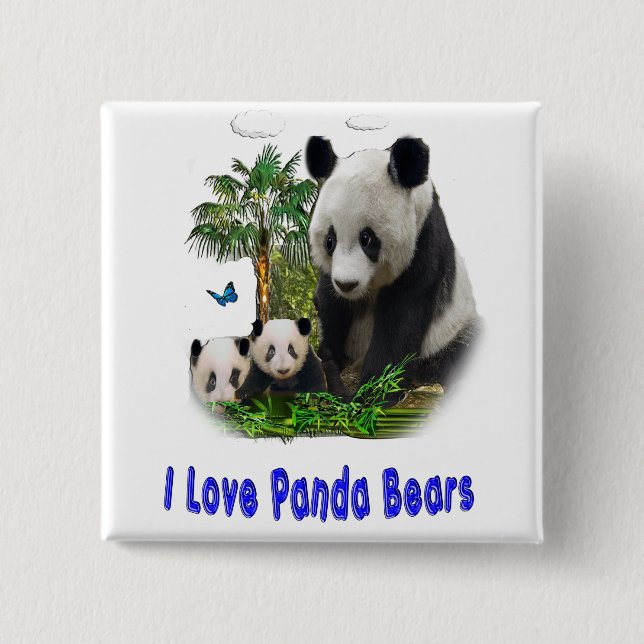 I love panda Bears Button (Front)