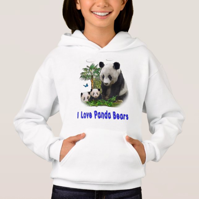 I love panda Bears Hoodie (Front)