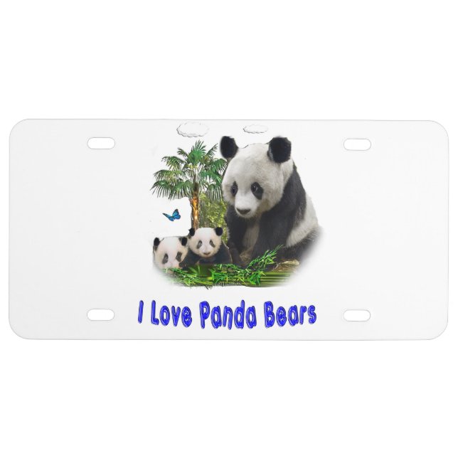 I love panda Bears License Plate (Front)