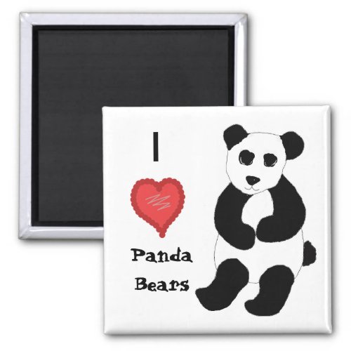 I Love Panda Bears Magnet