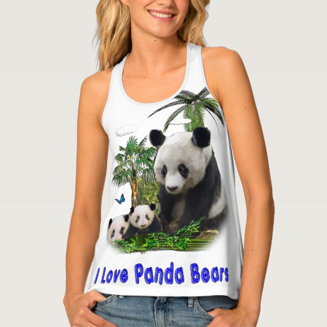 I love panda Bears Tank Top (Front)