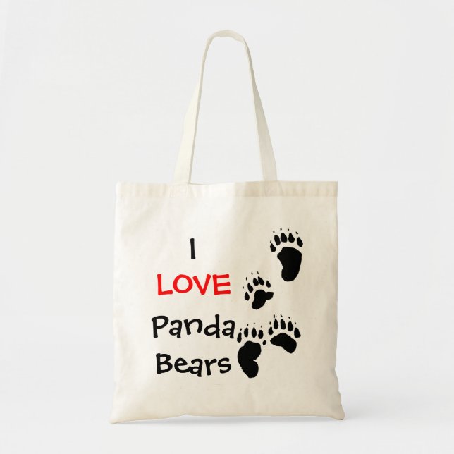 I love panda bears tote bag (Front)