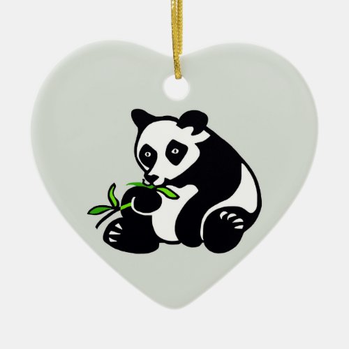 I love PANDA BEARS _ Wildlife _ Animal _ green Ceramic Ornament