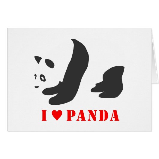 I Love Panda (Black) Cards (Front Horizontal)