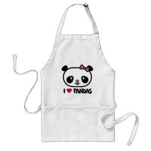 I Love Pandas Adult Apron