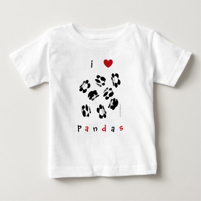 i love pandas baby T-Shirt (Front)