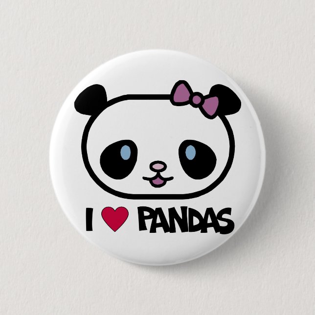 I Love Pandas Button (Front)