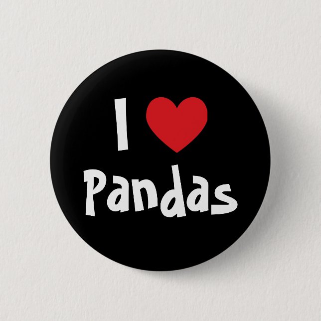 I Love Pandas Button (Front)