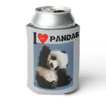 I LOVE PANDAS CAN COOLER